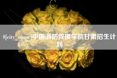 高安中国消防救援学院甘肃招生计划
