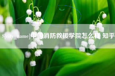 高安中国消防救援学院怎么样 知乎