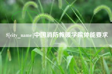高安中国消防救援学院体能要求