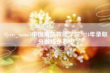 高安中国消防救援学院2024年录取分数线是多少