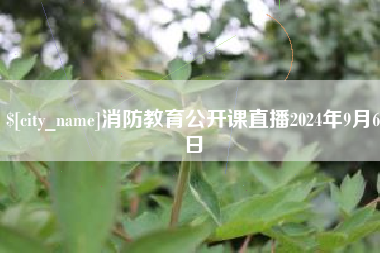 高安消防教育公开课直播2024年9月6日