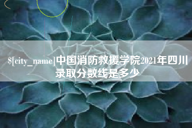 高安中国消防救援学院2021年四川录取分数线是多少