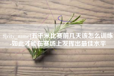 高安五千米比赛前几天该怎么训练-如此才能在赛场上发挥出最佳水平