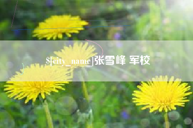 高安张雪峰 军校