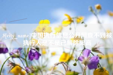 高安中国执行信息公开网查不到被执行人是不是已解除限高