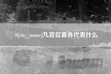 高安九宫位置各代表什么