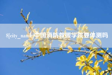 高安中国消防救援学院要体测吗
