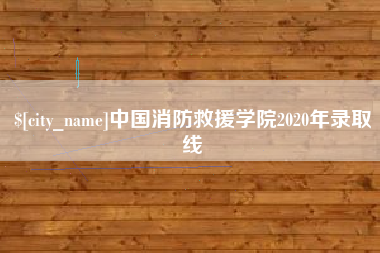 高安中国消防救援学院2020年录取线