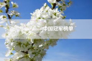 高安中国冠军榜单