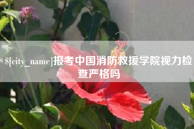 高安报考中国消防救援学院视力检查严格吗