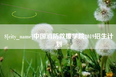 高安中国消防救援学院2019招生计划